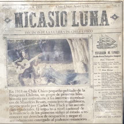 Carátula NICASIO LUNA - Décimas de la Guerra de Chile Chico