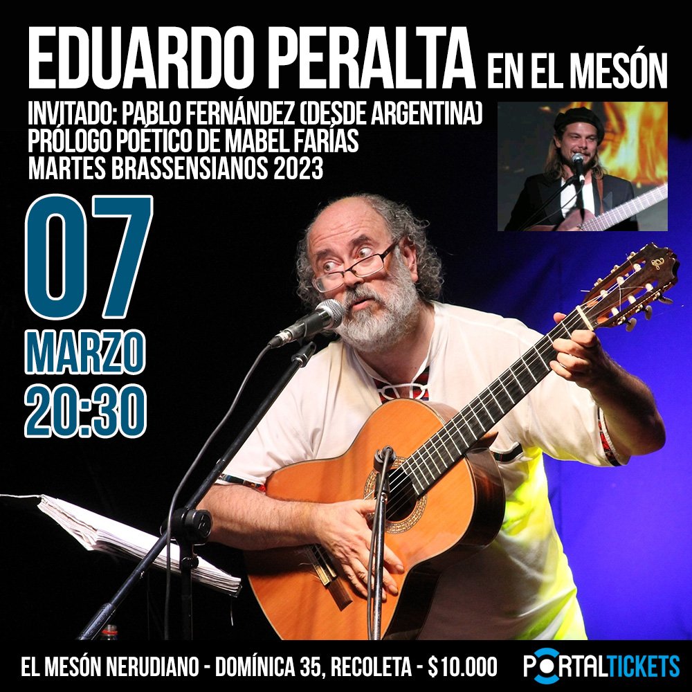 Flyer Evento EDUARDO PERALTA + PABLO FERNÁNDEZ EN EL MESON NERUDIANO