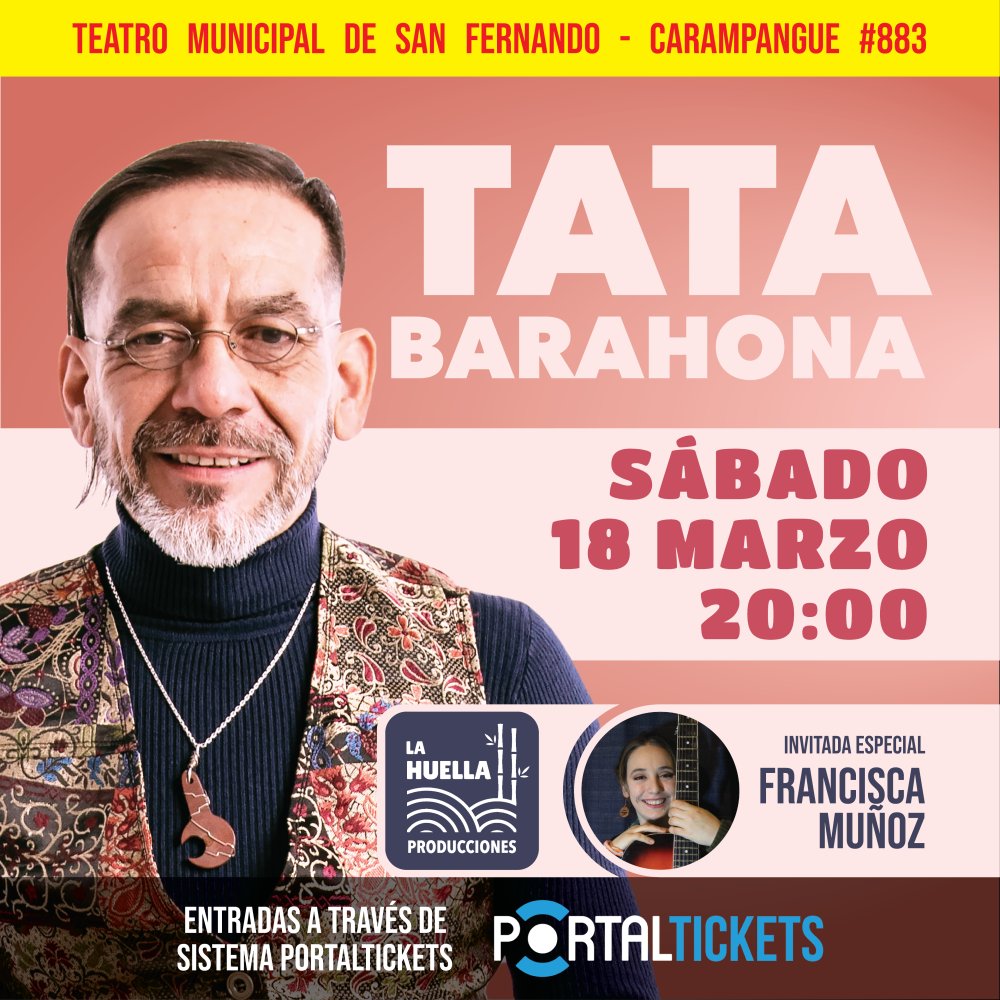 Flyer Evento TATA BARAHONA EN SAN FERNANDO