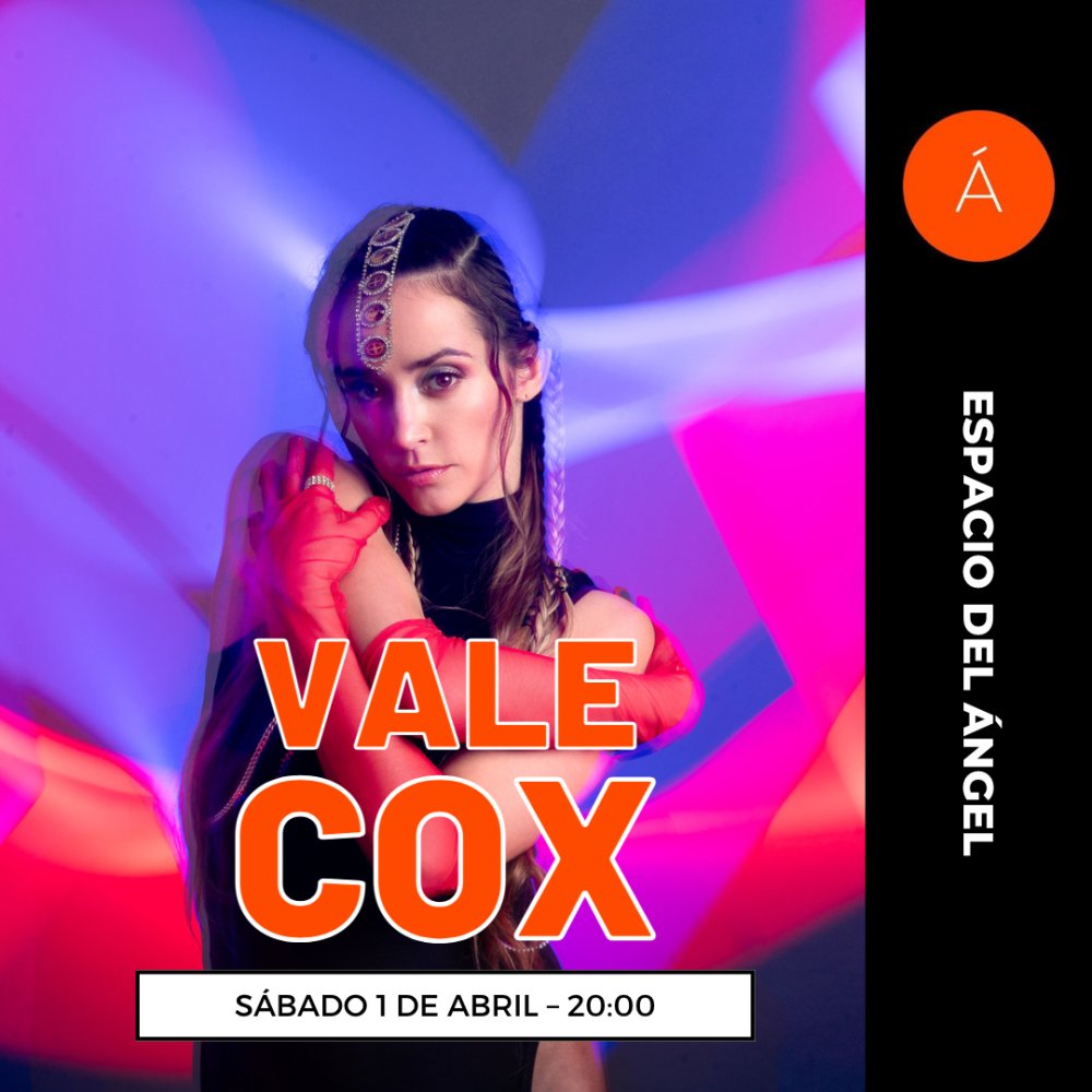 Flyer Evento VALE COX EN ESPACIO DEL ANGEL