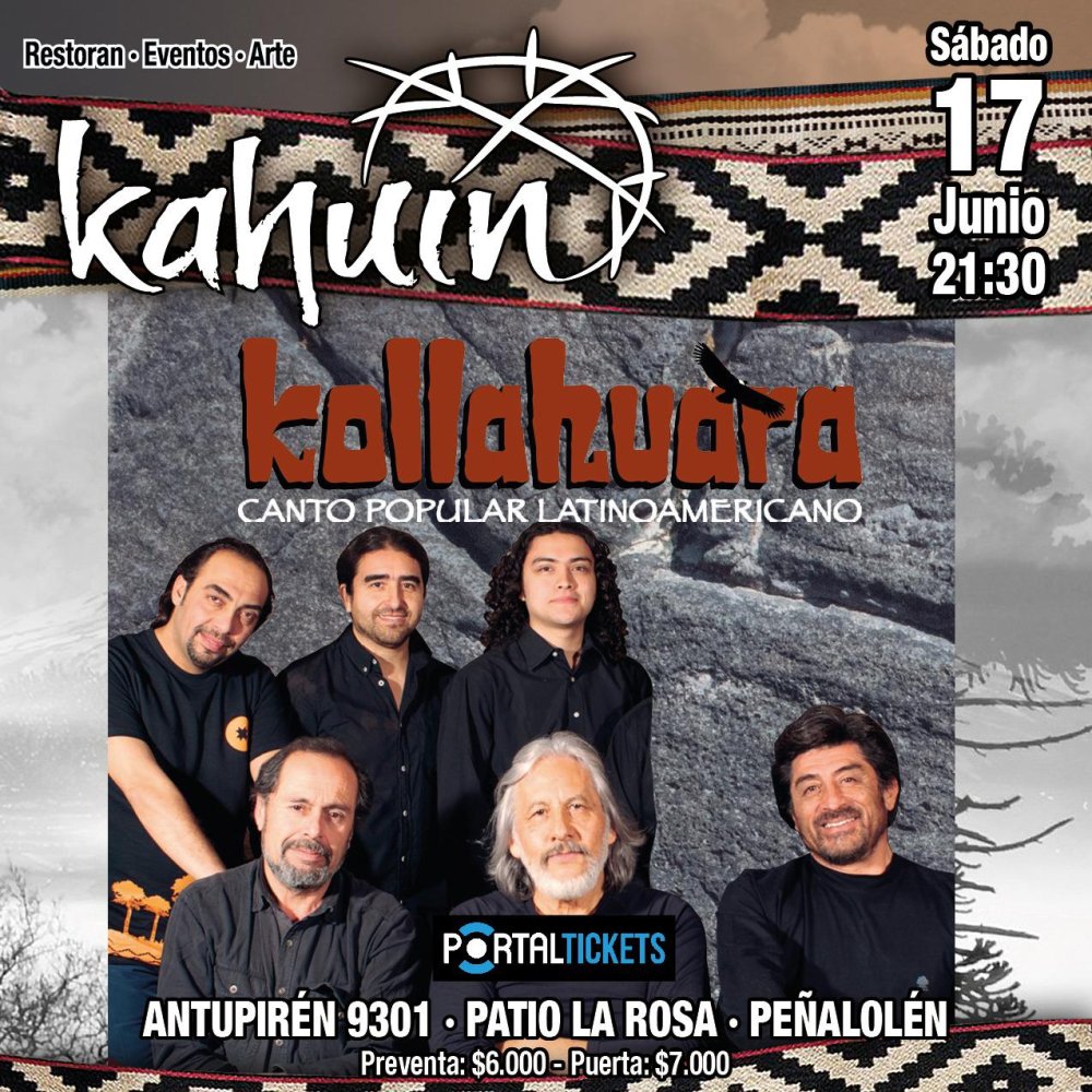 Flyer Evento KAHUIN PRESENTA: KOLLAHUARA - SABADO 17 JUNIO