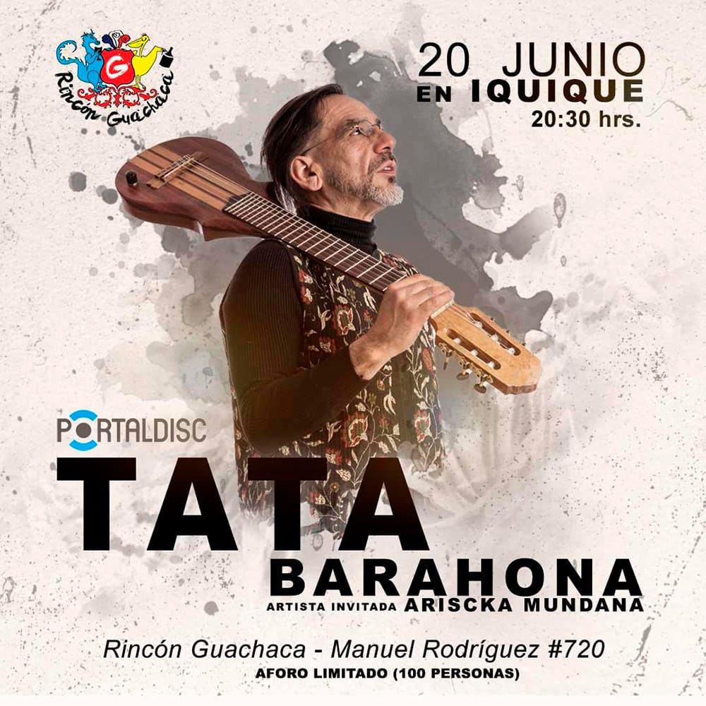 Flyer Evento TATA BARAHONA EN IQUIQUE 20:30