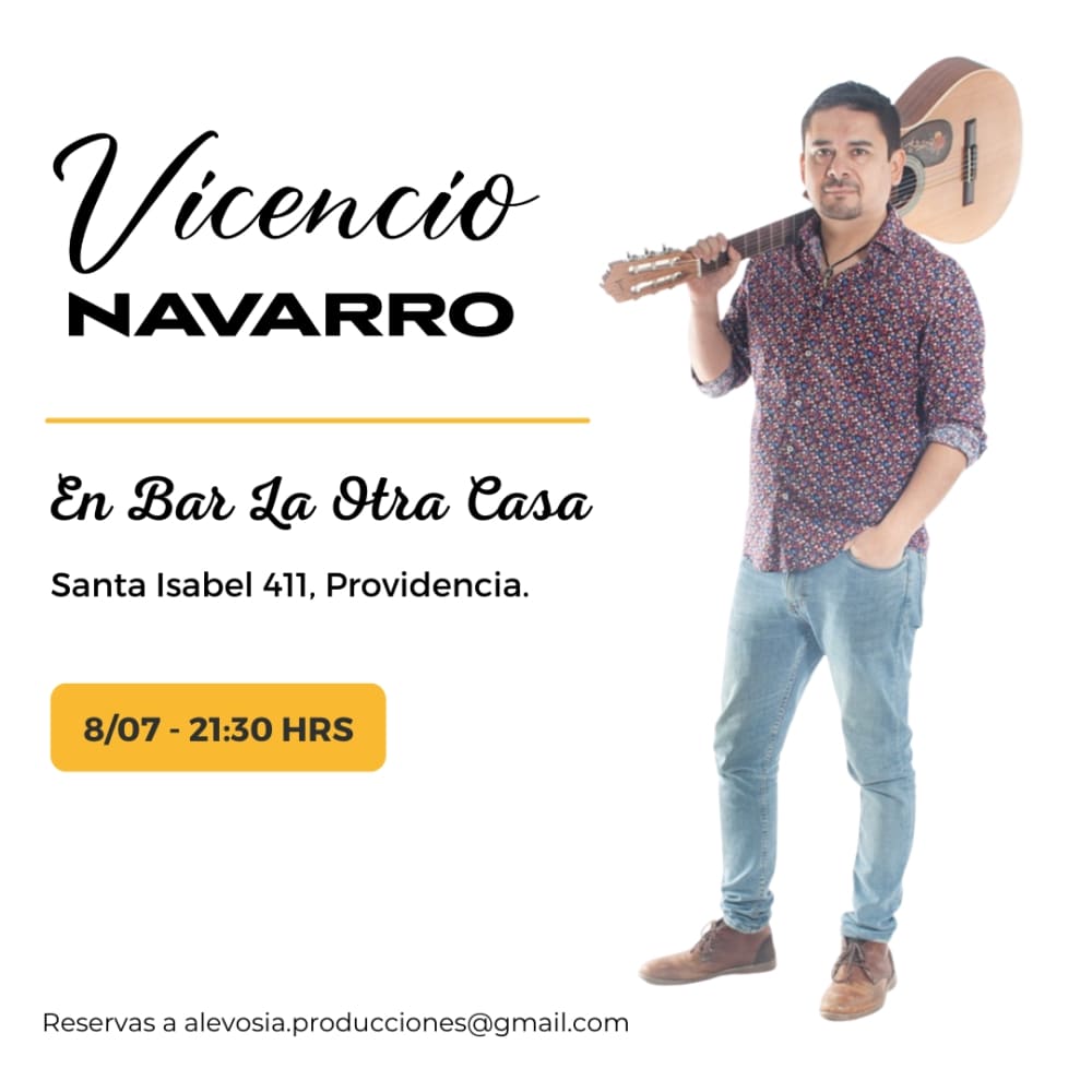 Flyer Evento VICENCIO NAVARRO EN BAR LA OTRA CASA