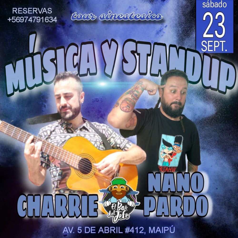 Flyer CHARRIE Y NANO PARDO EN BAR DEL JEFE, MAIPÚ