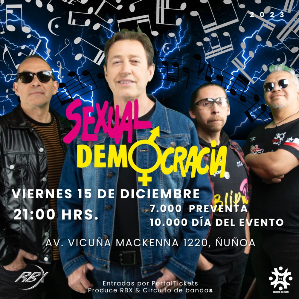 Flyer SEXUAL DEMOCRACIA EN SALA RBX