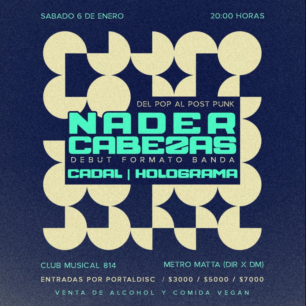 Flyer NADER CABEZAS DEBUT BANDA + CADAL + HOLOGRAMA