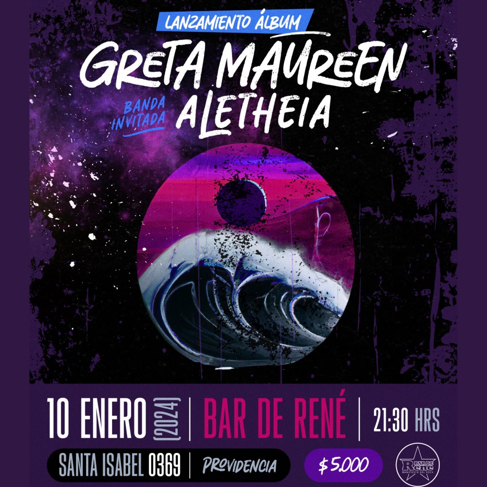 Flyer GRETA MAUREEN + ALETHEIA EN BAR DE RENE