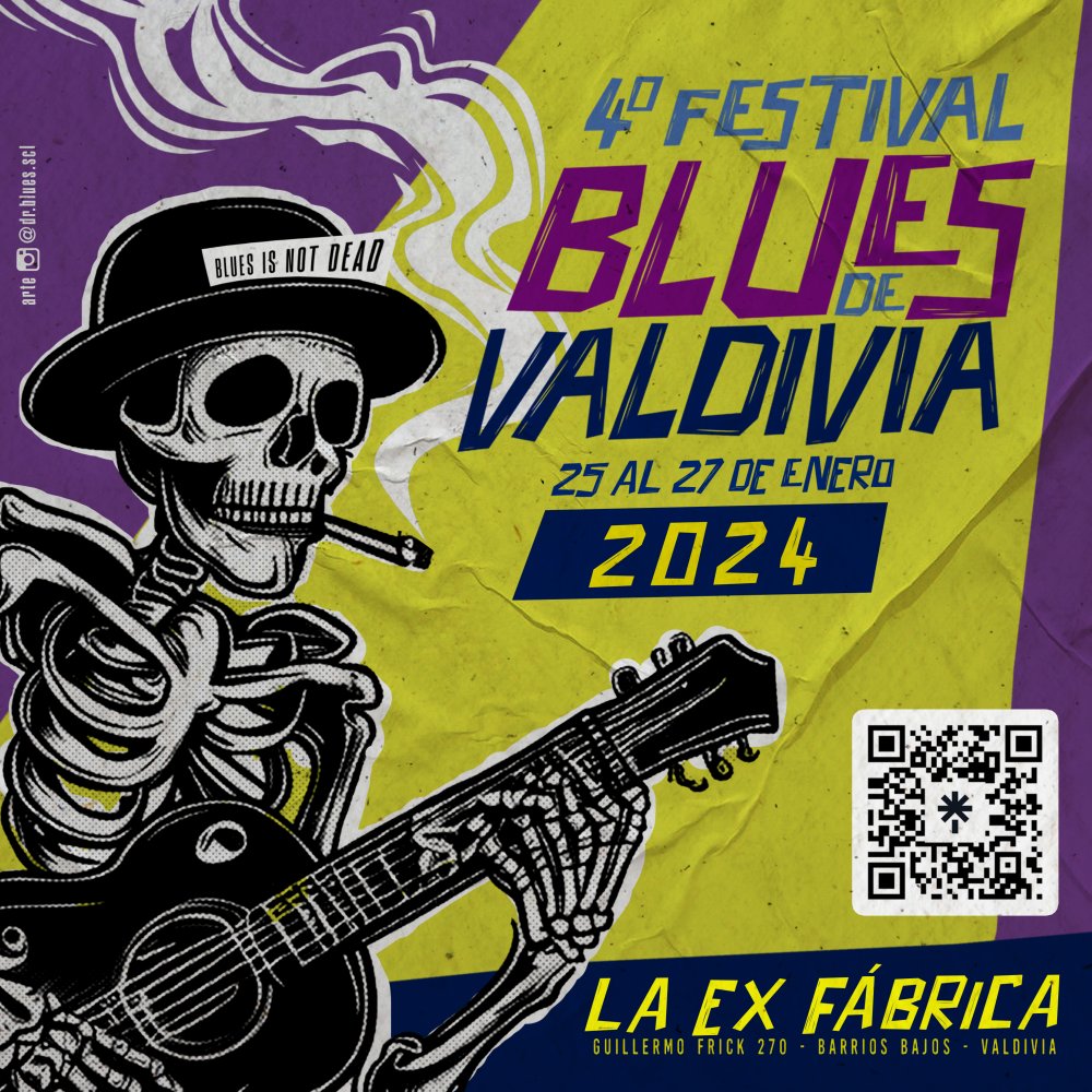 Flyer 4 FESTIVAL DE BLUES VALDIVIA - EX FÁBRICA BARRIOS BAJOS