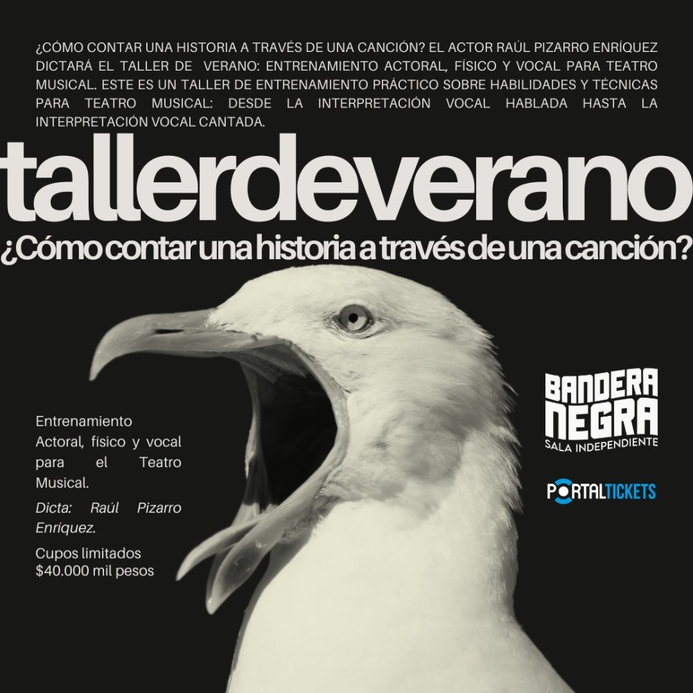Flyer Evento TALLER DE VERANO SALA BANDERA NEGRA (4 JORNADAS)