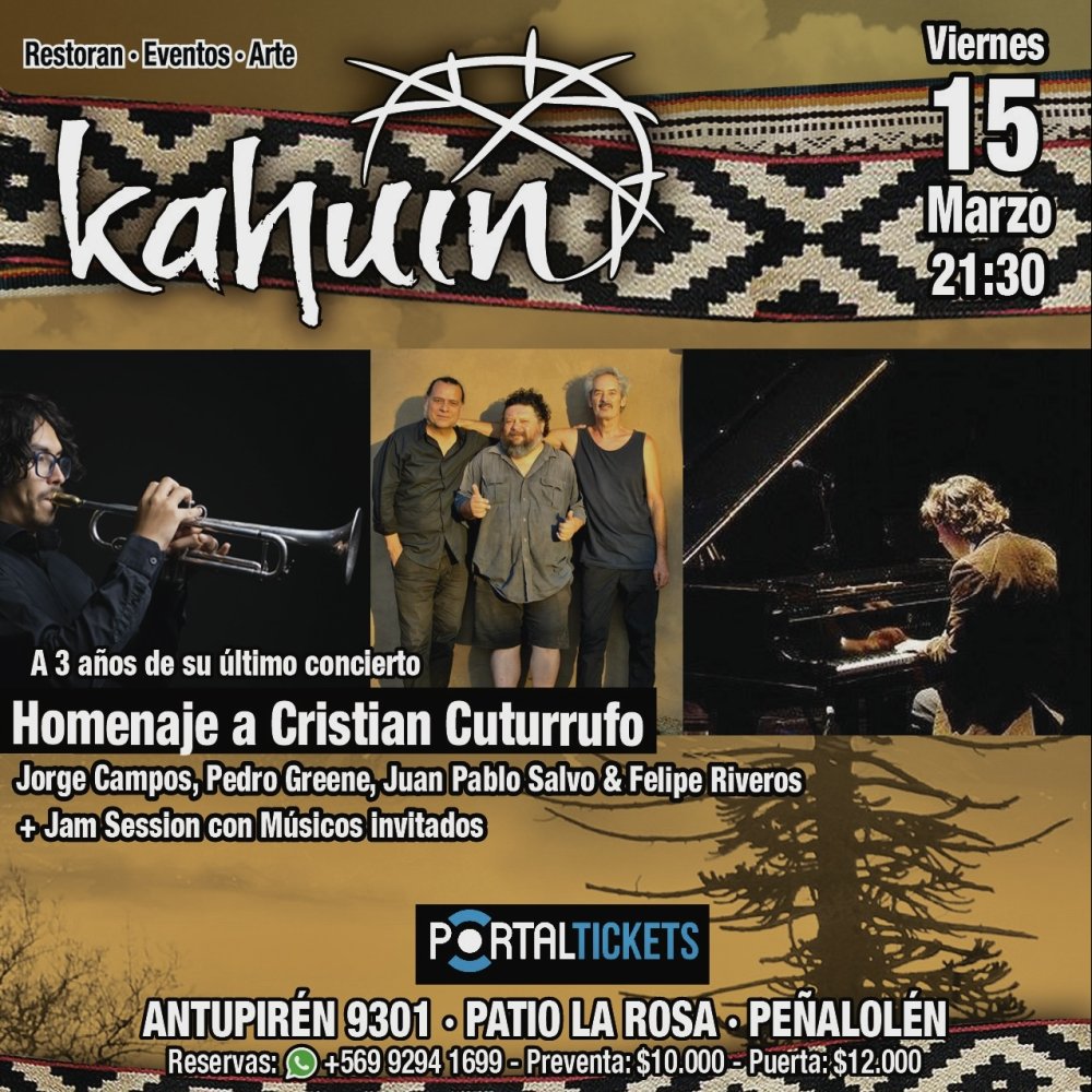 Carátula KAHUIN PRESENTA:  EL SHOW FINAL DE CRISTIAN CUTURRUFO EN KAHUÍN - VIERNES 15  MARZO