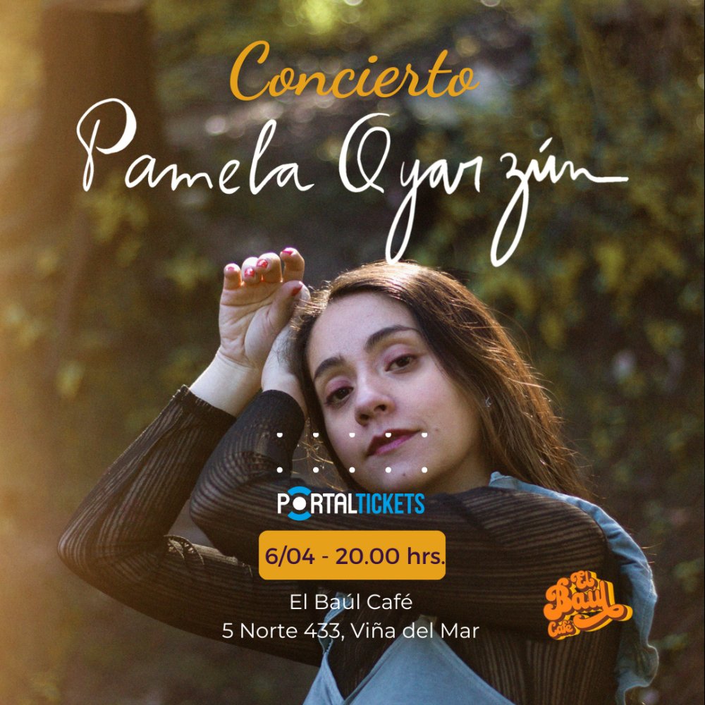 Flyer PAMELA OYARZUN EN EL BAUL CAFE - VIÑA DEL MAR