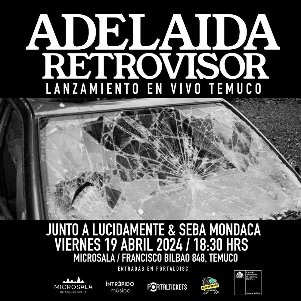 Flyer ADELAIDA + LUCIDAMENTE + SEBA MONDACA EN TEMUCO!