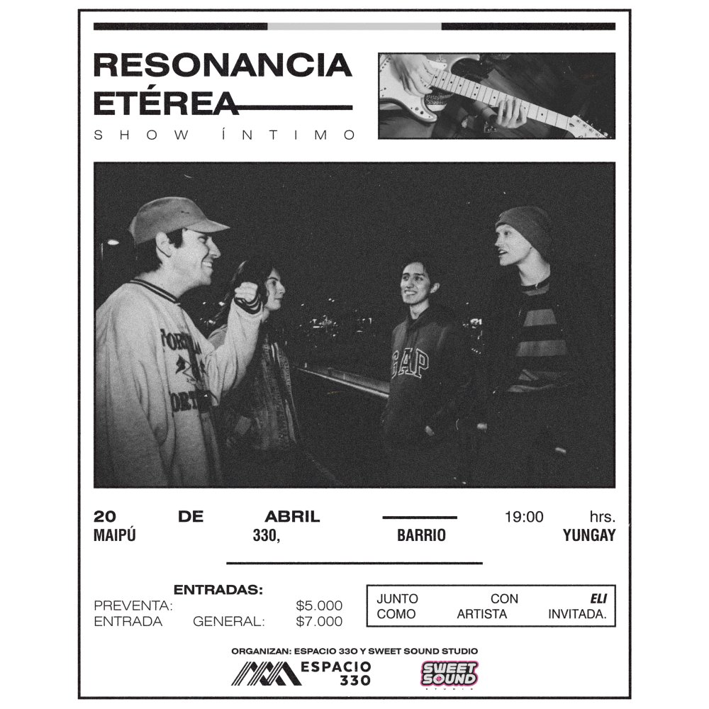 Flyer SHOW INTIMO: RESONANCIA ETEREA EN ESPACIO 330
