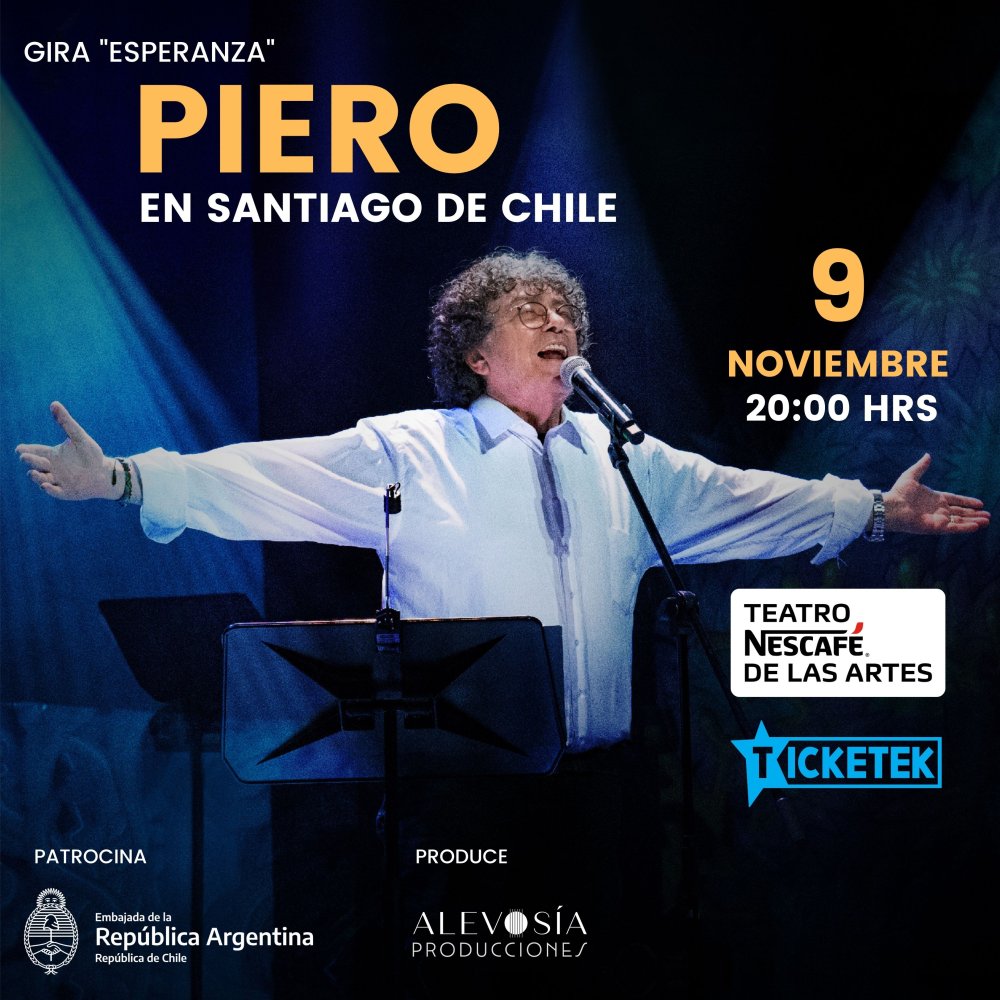 Flyer Evento PIERO EN SANTIAGO DE CHILE