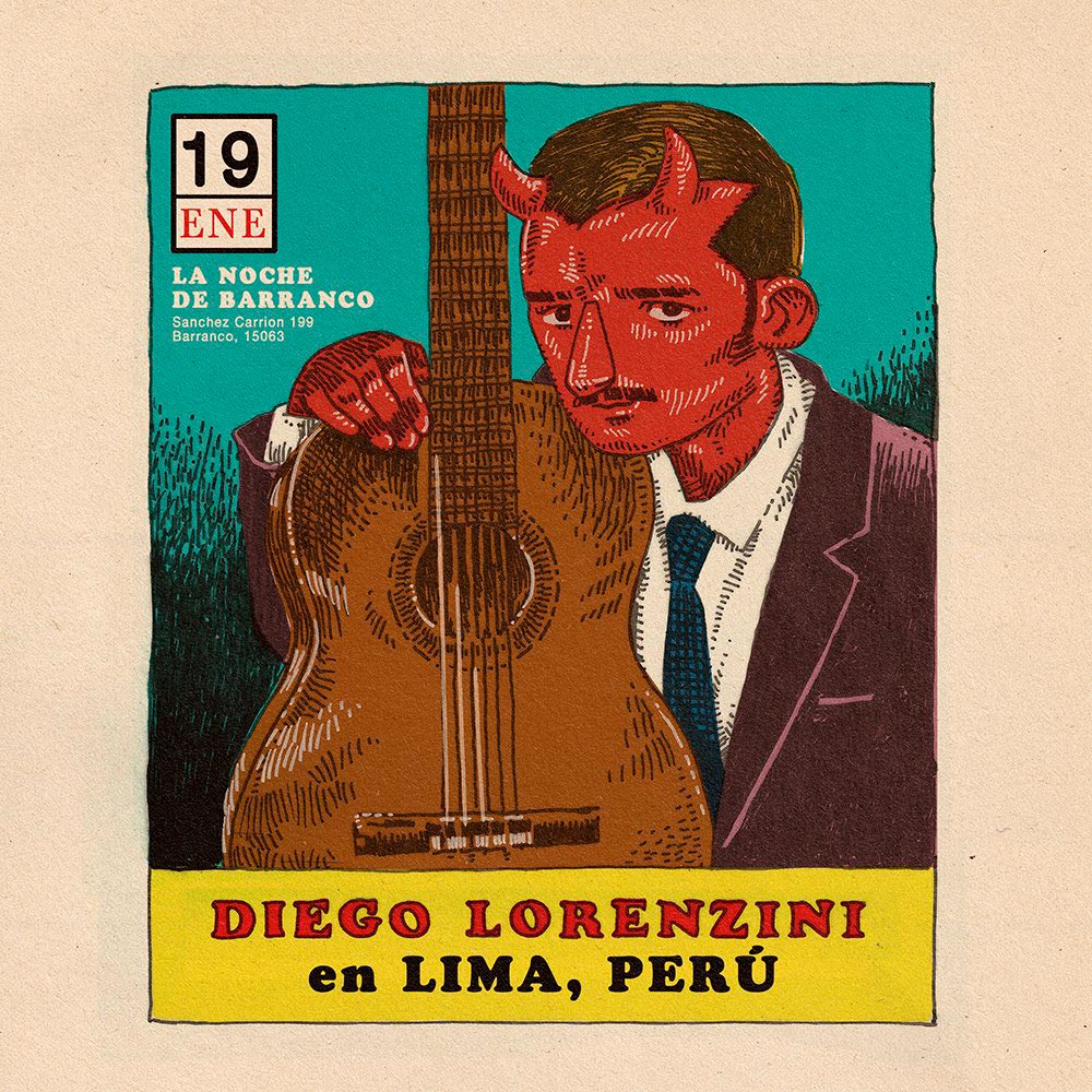 Flyer Evento LIMA, PERU: DIEGO LORENZINI Y SU UKELELE TENEBROSO EN LA NOCHE DE BARRANCO