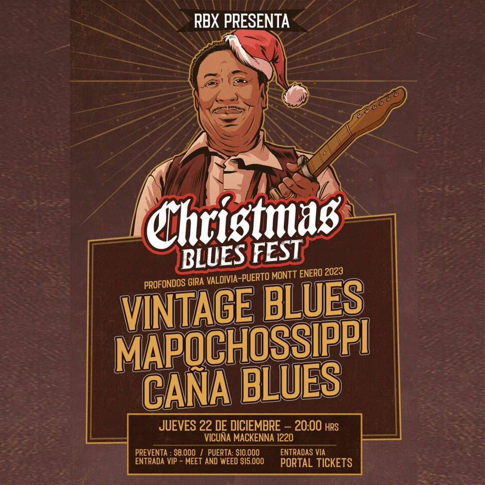 Flyer Evento CHRISTMAS BLUES FEST EN SALA RBX