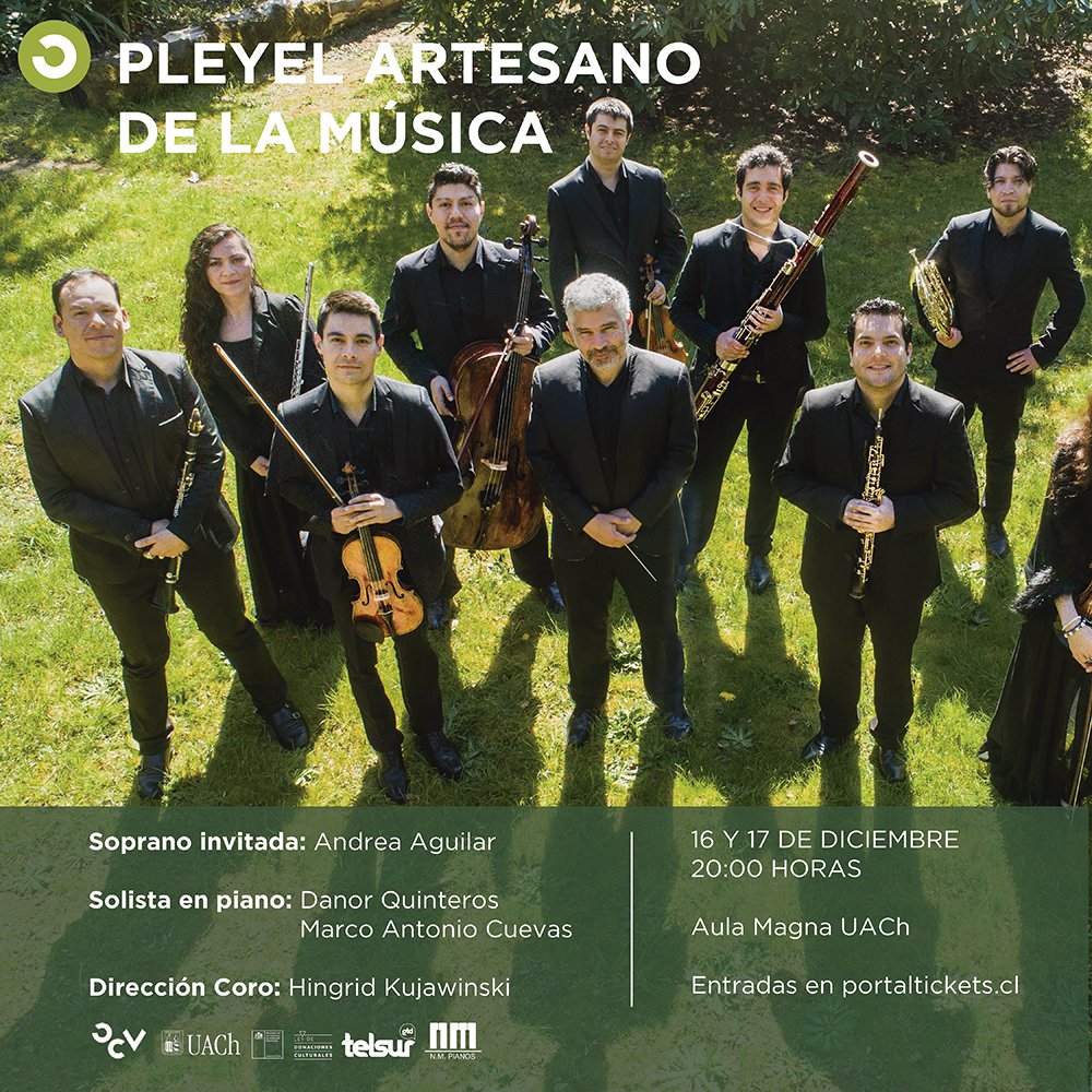 Flyer Evento OCV PRESENTA: PLEYEL ARTESANO DE LA MUSICA - 16 DICIEMBRE