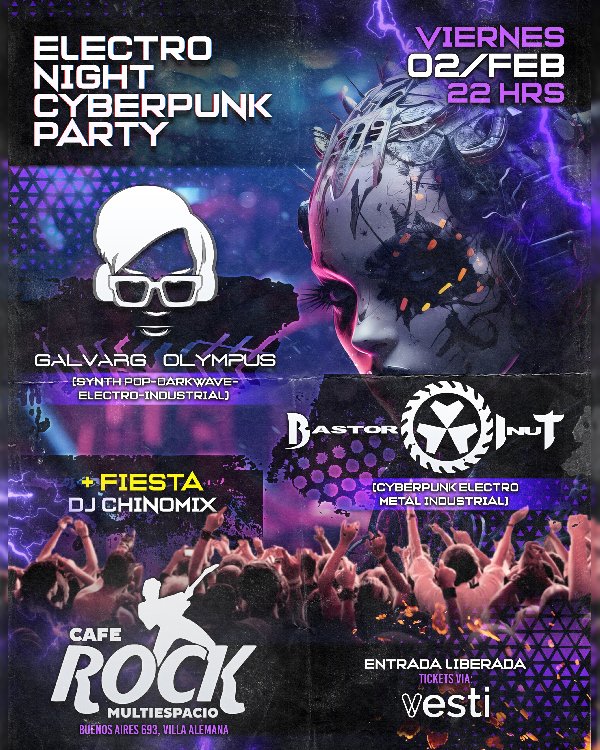 Flyer Nota Vibraciones Futuristas: Por primera vez evento Electro Night Cyberpunk Party Ilumina Villa Alemana.